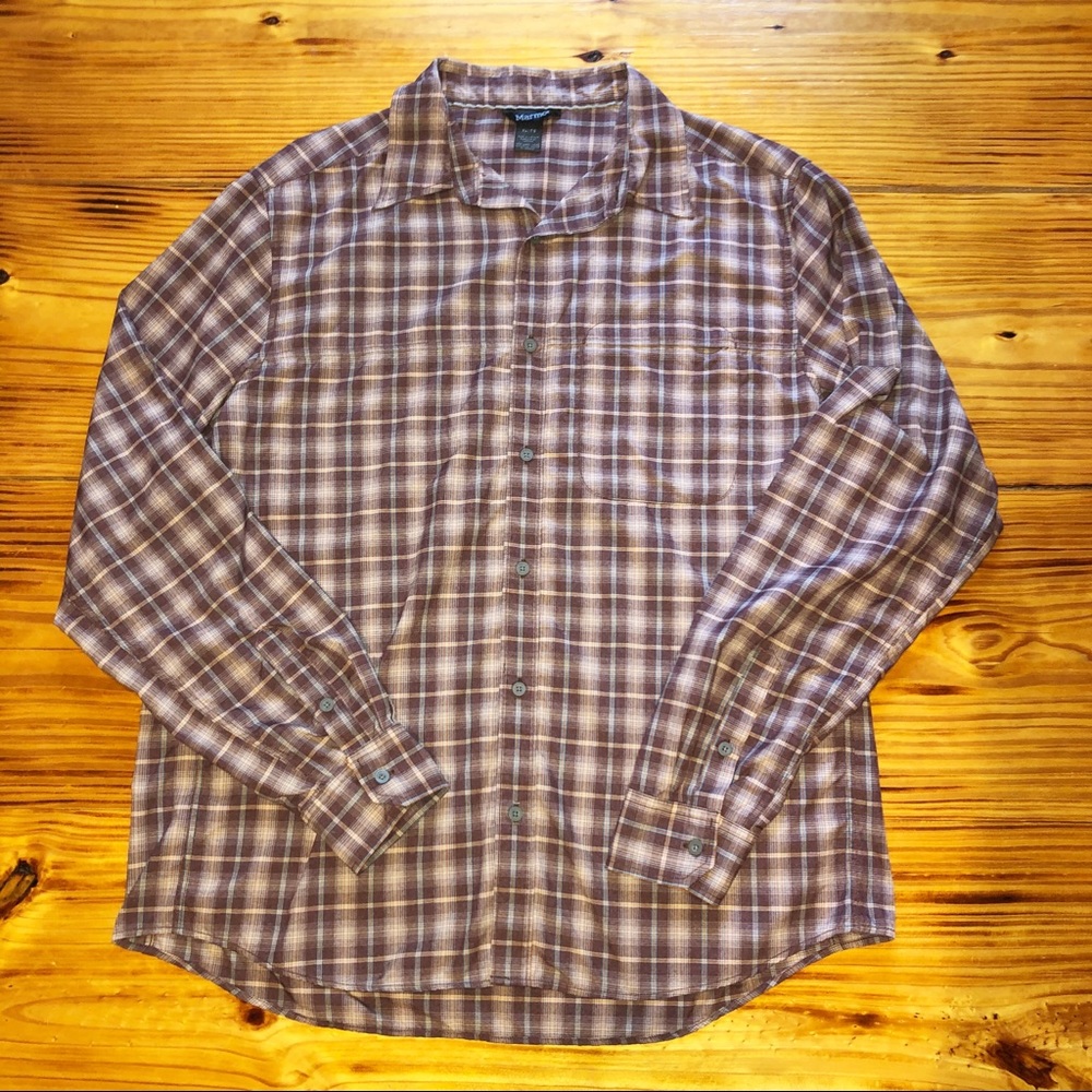 Marmot long sleeve plaid button up shirt